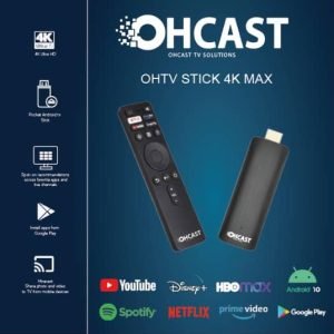 CLÉ ANDROID Tv Stick 4K Max Appareil de streaming Wifi 6 avec télécommande Bluetooth + Abonnement 12 mois 1 ecran